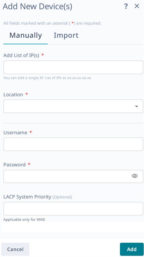 Add new devices window Add new devices window